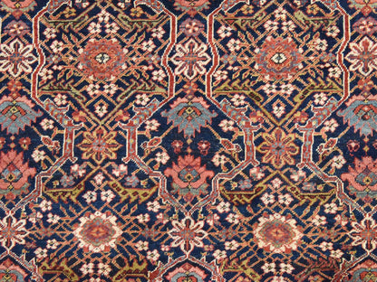 Blue 6'4" x 16'3" Antique Hand knotted Wool Rug - Sku: O078475