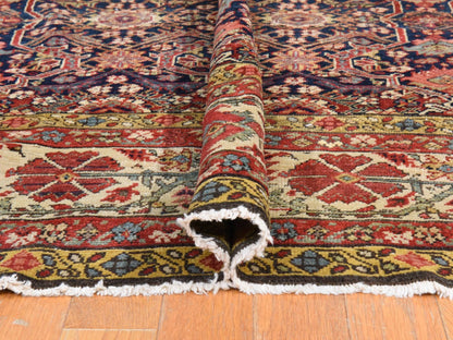 Blue 6'4" x 16'3" Antique Hand knotted Wool Rug - Sku: O078475