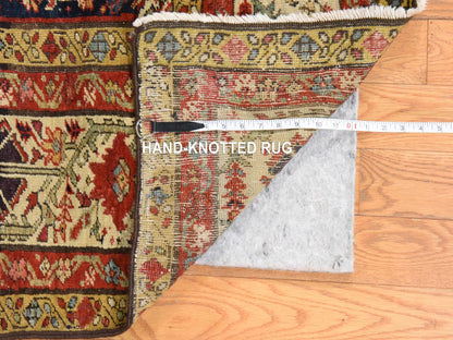 Blue 6'4" x 16'3" Antique Hand knotted Wool Rug - Sku: O078475