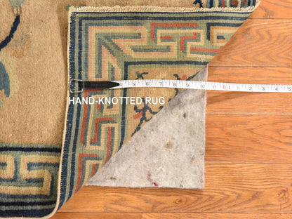 Brown 2'0" x 3'9" Antique Hand knotted Wool Rug - Sku: O078477