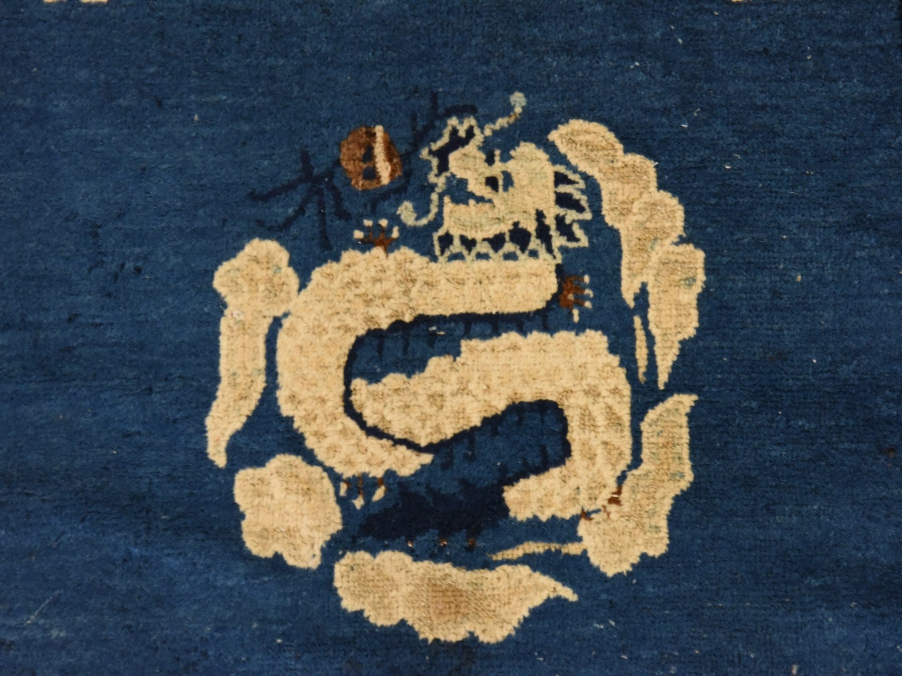 Blue 3'0" x 5'6" Antique Hand knotted Wool Rug - Sku: O078478
