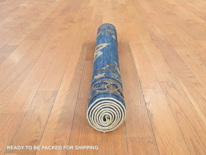 Blue 3'0" x 5'6" Antique Hand knotted Wool Rug - Sku: O078478