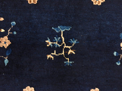 Blue 3'0" x 4'6" Antique Hand knotted Wool Rug - Sku: O078479