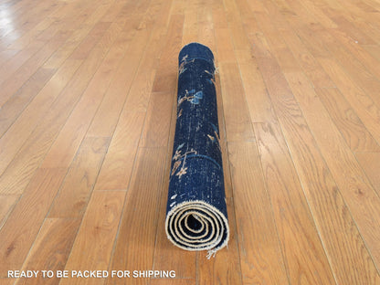 Blue 3'0" x 4'6" Antique Hand knotted Wool Rug - Sku: O078479