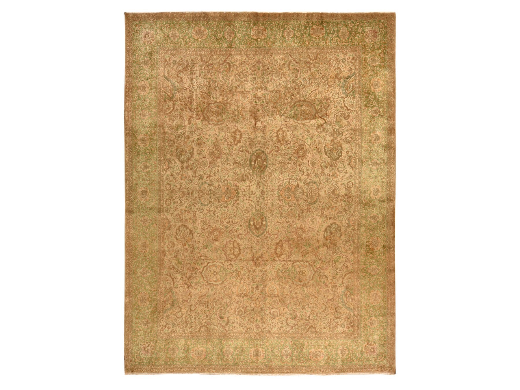 Brown 9'9" x 13'0" Vintage Hand knotted Wool Rug - Sku: O078480