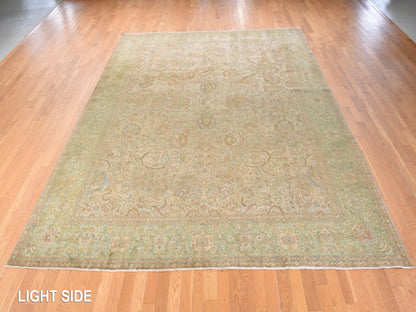 Brown 9'9" x 13'0" Vintage Hand knotted Wool Rug - Sku: O078480