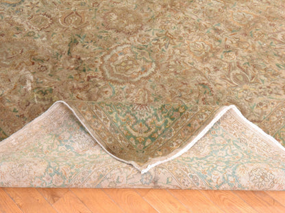 Brown 9'9" x 13'0" Vintage Hand knotted Wool Rug - Sku: O078480