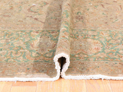 Brown 9'9" x 13'0" Vintage Hand knotted Wool Rug - Sku: O078480