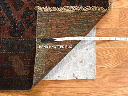 Brown 3'3" x 5'5" Antique Hand knotted Wool Rug - Sku: O078483