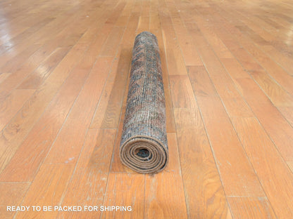 Brown 3'3" x 5'5" Antique Hand knotted Wool Rug - Sku: O078483