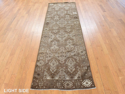 Brown 2'10" x 9'2" Tribal & Geometric Hand knotted Wool Rug - Sku: O078491