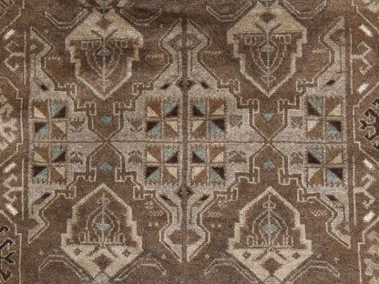 Brown 2'10" x 9'2" Tribal & Geometric Hand knotted Wool Rug - Sku: O078491
