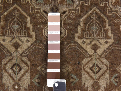 Brown 2'10" x 9'2" Tribal & Geometric Hand knotted Wool Rug - Sku: O078491