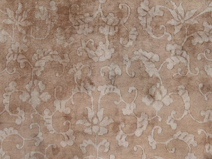 Brown 8'10" x 11'5" Antique Hand knotted Wool Rug - Sku: O078492
