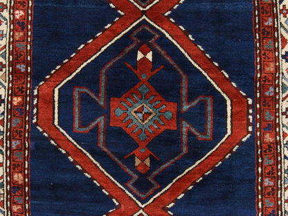 Blue 4'0" x 8'9" Antique Hand knotted Wool Rug - Sku: O078495