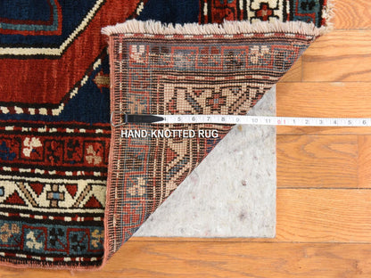 Blue 4'0" x 8'9" Antique Hand knotted Wool Rug - Sku: O078495