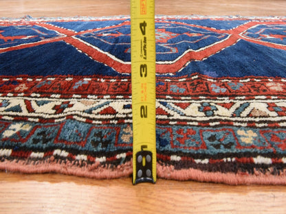 Blue 4'0" x 8'9" Antique Hand knotted Wool Rug - Sku: O078495