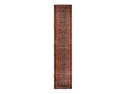 Blue 3'4" x 16'3" Antique Hand knotted Wool Rug - Sku: O078496