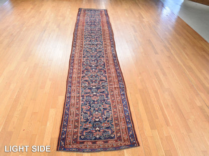 Blue 3'4" x 16'3" Antique Hand knotted Wool Rug - Sku: O078496
