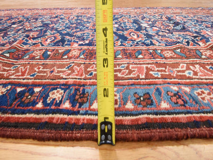 Blue 3'4" x 16'3" Antique Hand knotted Wool Rug - Sku: O078496