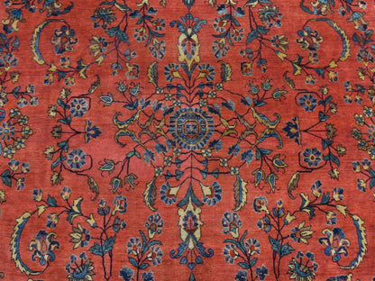 Red 10'4" x 14'4" Antique Hand knotted Wool Rug - Sku: O078498