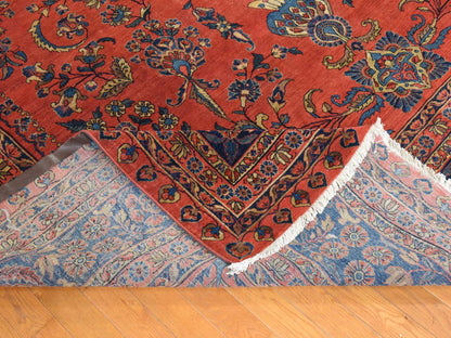 Red 10'4" x 14'4" Antique Hand knotted Wool Rug - Sku: O078498