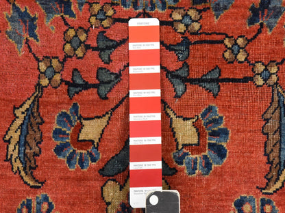 Red 10'4" x 14'4" Antique Hand knotted Wool Rug - Sku: O078498