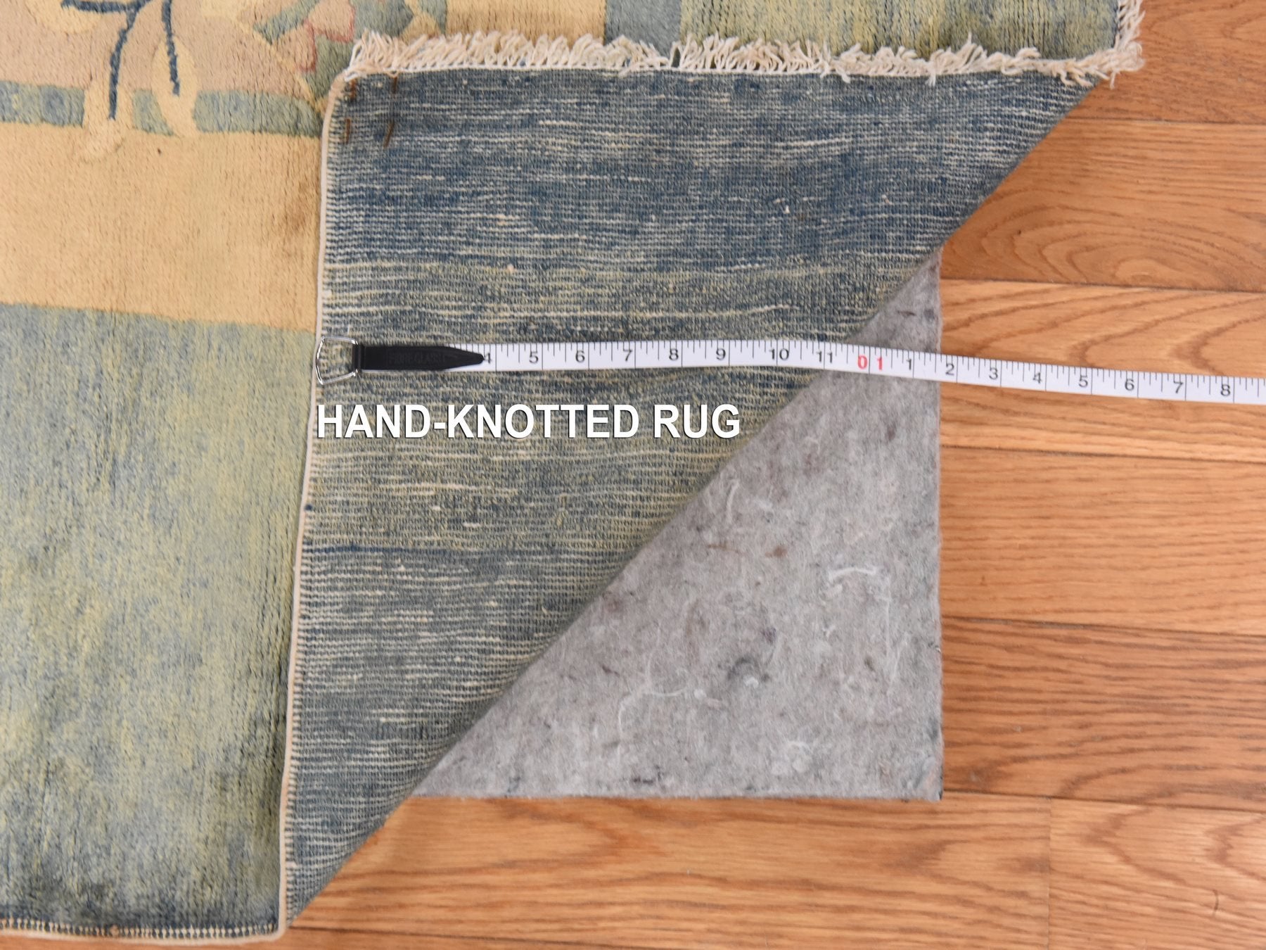 Antique hand-knotted wool rug in Pink & Gray, 10'8" x 15'8" — SKU O078499 (view 7)