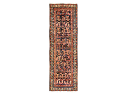Blue 3'10" x 12'5" Antique Hand knotted Wool Rug - Sku: O078500
