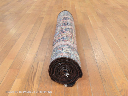 Blue 3'10" x 12'5" Antique Hand knotted Wool Rug - Sku: O078500
