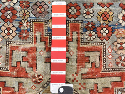 Antique hand-knotted wool rug in Gray & Ivory, 3'5" x 5'1" — SKU O078507 (view 3)