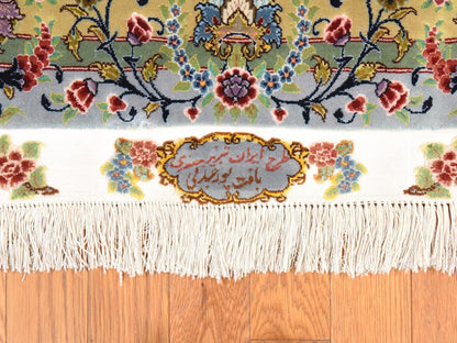 Ivory 13'0" x 20'3" Persian Hand knotted Wool/Silk Rug - Sku: O078508