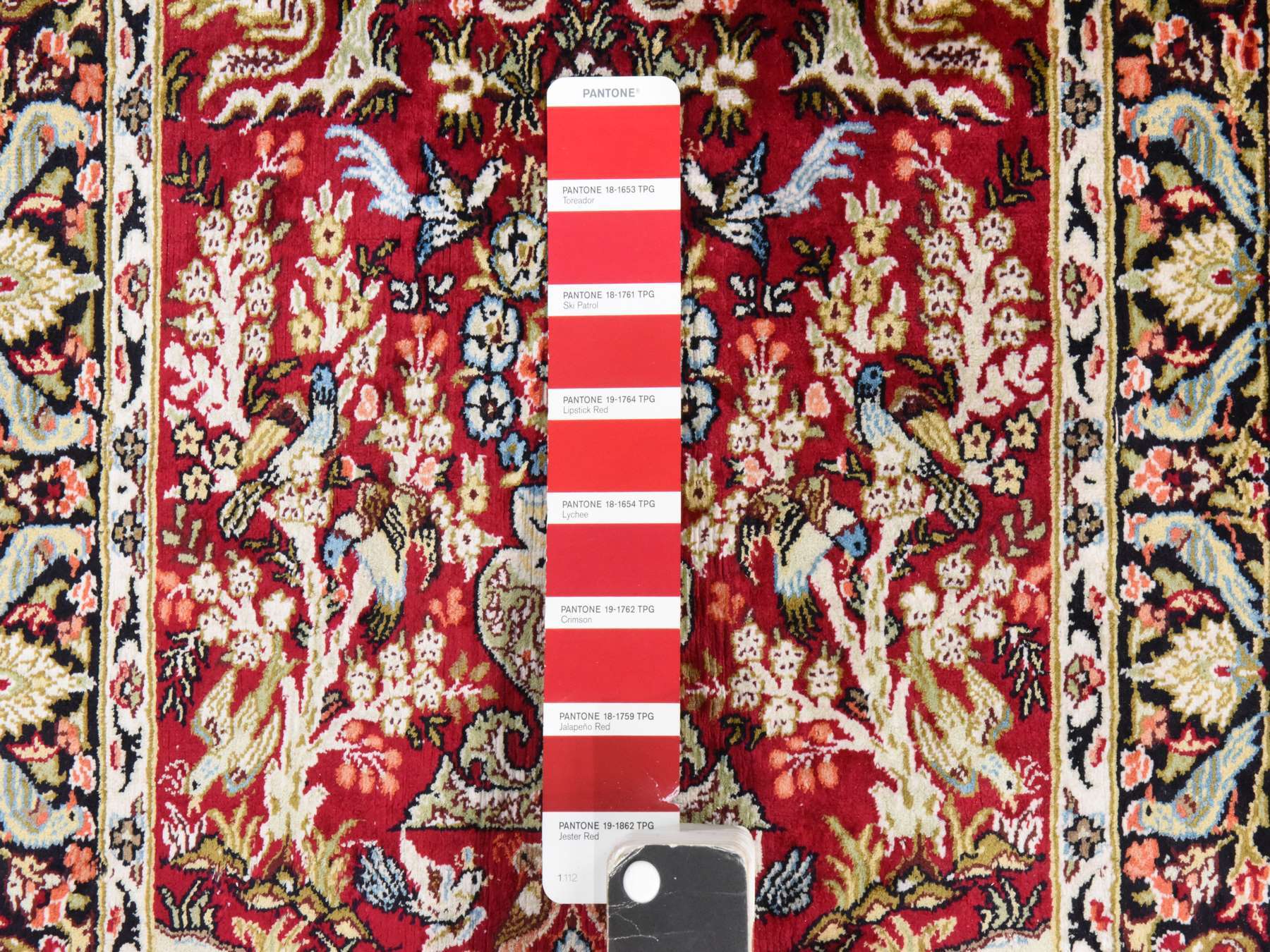 Red 1'7" x 2'0" Fine Oriental Hand knotted Silk Rug - Sku: O078511