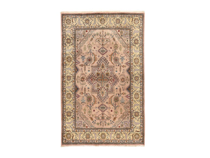 Beige 5'8" x 9'3" Vintage Hand knotted Wool Rug - Sku: O078516