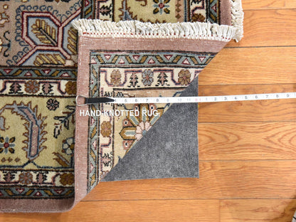 Beige 5'8" x 9'3" Vintage Hand knotted Wool Rug - Sku: O078516