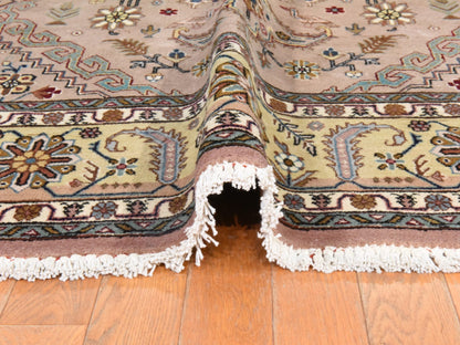 Beige 5'8" x 9'3" Vintage Hand knotted Wool Rug - Sku: O078516