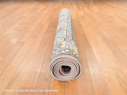 Beige 5'8" x 9'3" Vintage Hand knotted Wool Rug - Sku: O078516