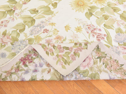 Aubusson Flat-Weave hand-knotted wool rug in Ivory, 8' x 10'2" — SKU O078517 (view 6)