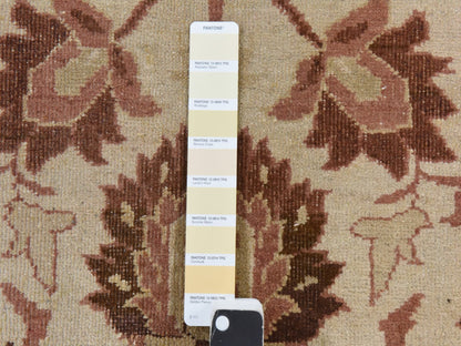 Agra Antique hand-knotted wool rug in Ivory, 10'7" x 14'1" — SKU O078518 (view 6)