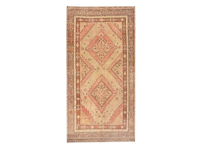 Beige 6'3" x 12'8" Antique Hand knotted Wool Rug - Sku: O078520
