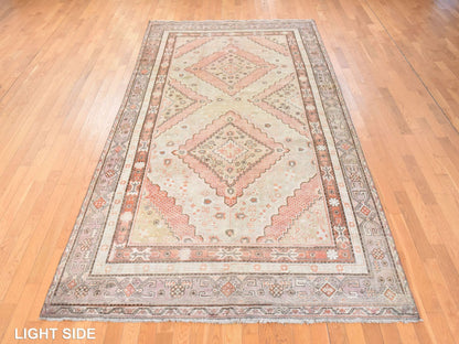 Beige 6'3" x 12'8" Antique Hand knotted Wool Rug - Sku: O078520