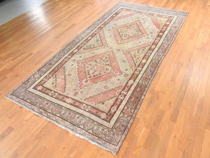 Beige 6'3" x 12'8" Antique Hand knotted Wool Rug - Sku: O078520