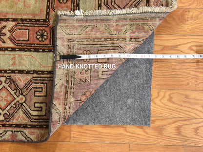 Beige 6'3" x 12'8" Antique Hand knotted Wool Rug - Sku: O078520