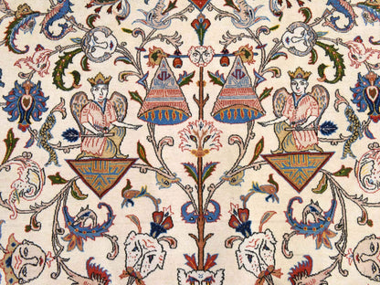 Vintage hand-knotted wool rug in Ivory & Brown, 6' x 9'5" — SKU O078523 (view 4)