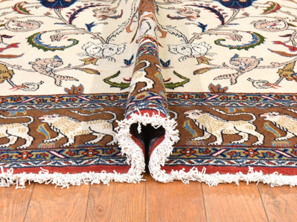 Vintage hand-knotted wool rug in Ivory & Brown, 6' x 9'5" — SKU O078523 (view 6)