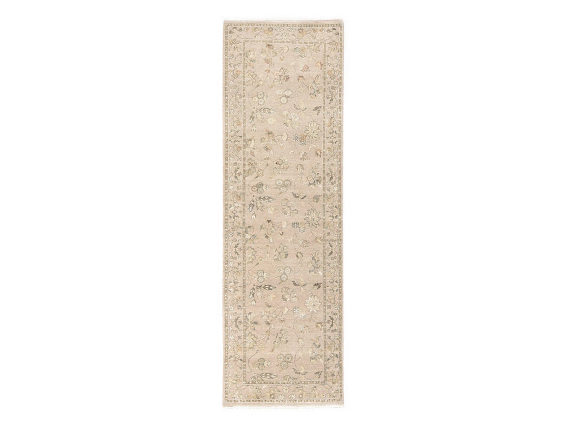 Brown 3'0" x 9'4" Rajasthan Hand knotted Wool/Silk Rug - Sku: O078528