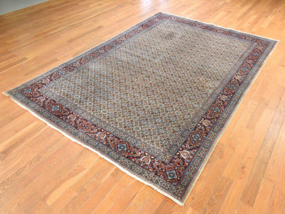 Tabriz Vintage hand-knotted wool rug in Ivory & Red, 6'7" x 9'10" — SKU O078529 (view 3)