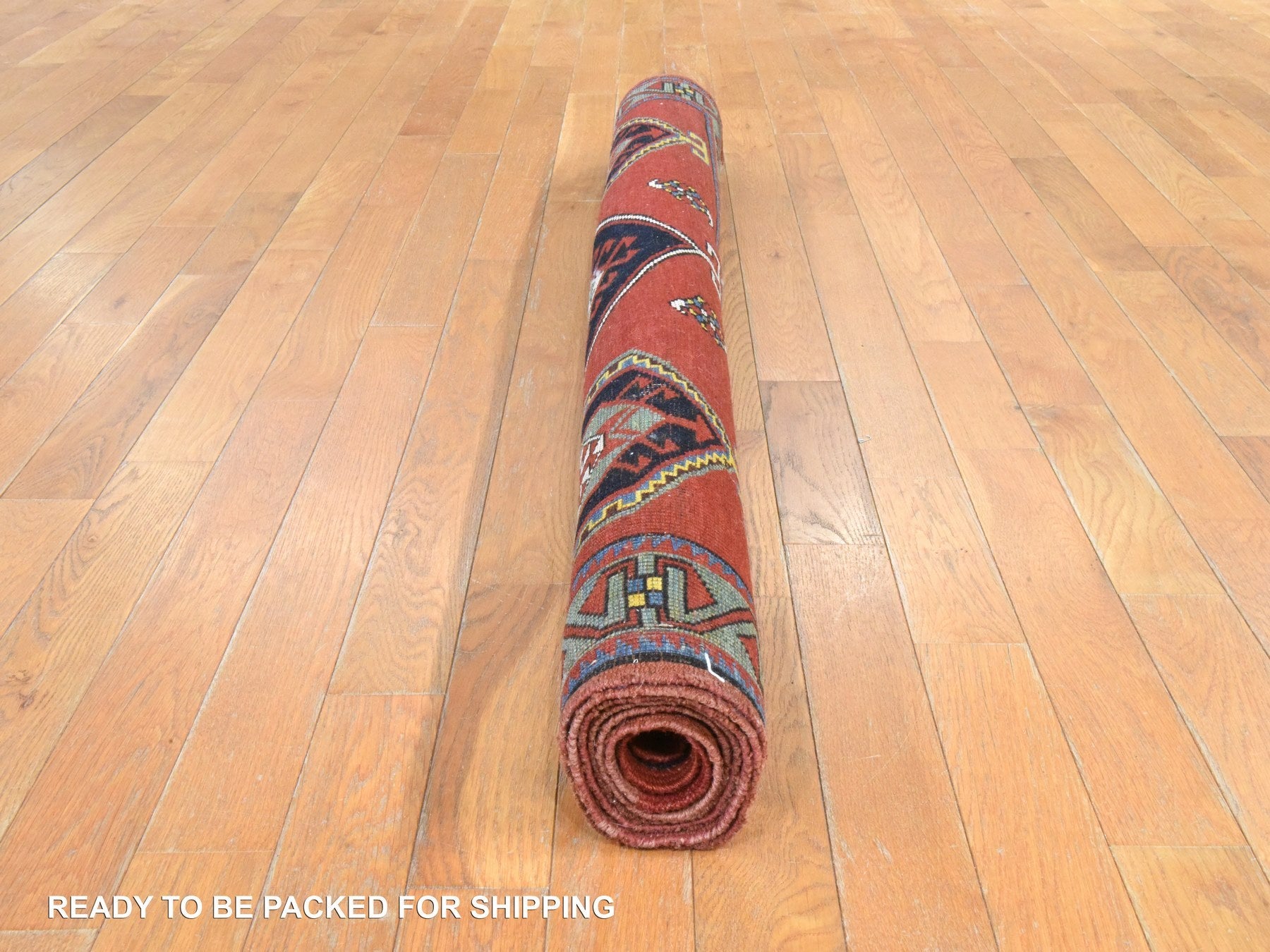 Kazak Antique hand-knotted wool rug in Red & Green, 4'9" x 7'1" — SKU O078531 (view 7)