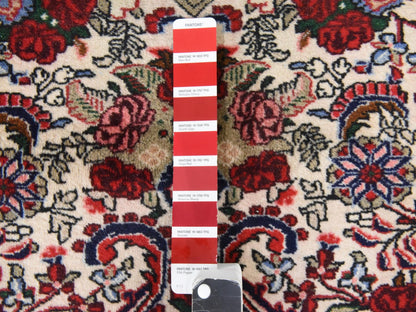Ivory 3'4" x 9'4" Persian Hand knotted Wool Rug - Sku: O078532
