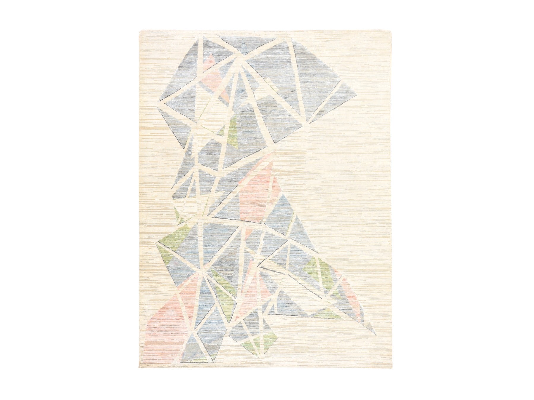 Ivory 9'0" x 12'0" Modern and Contemporary Hand knotted Wool/Silk Rug - Sku: O078537
